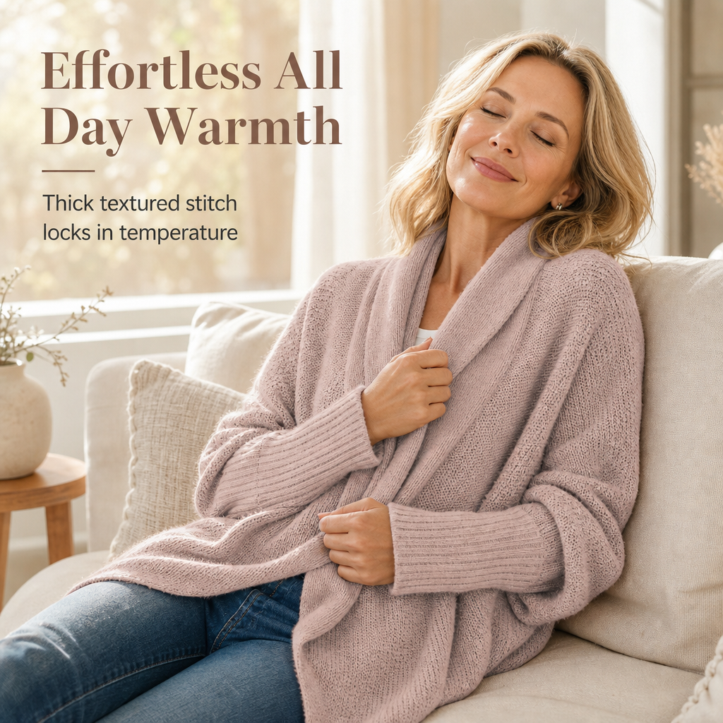 💖Black Friday Mega Deal – 50% off!💖 Women's Loose Batwing Sleeve Knit Cardigan Open Front Shawl for Autumn and Winter