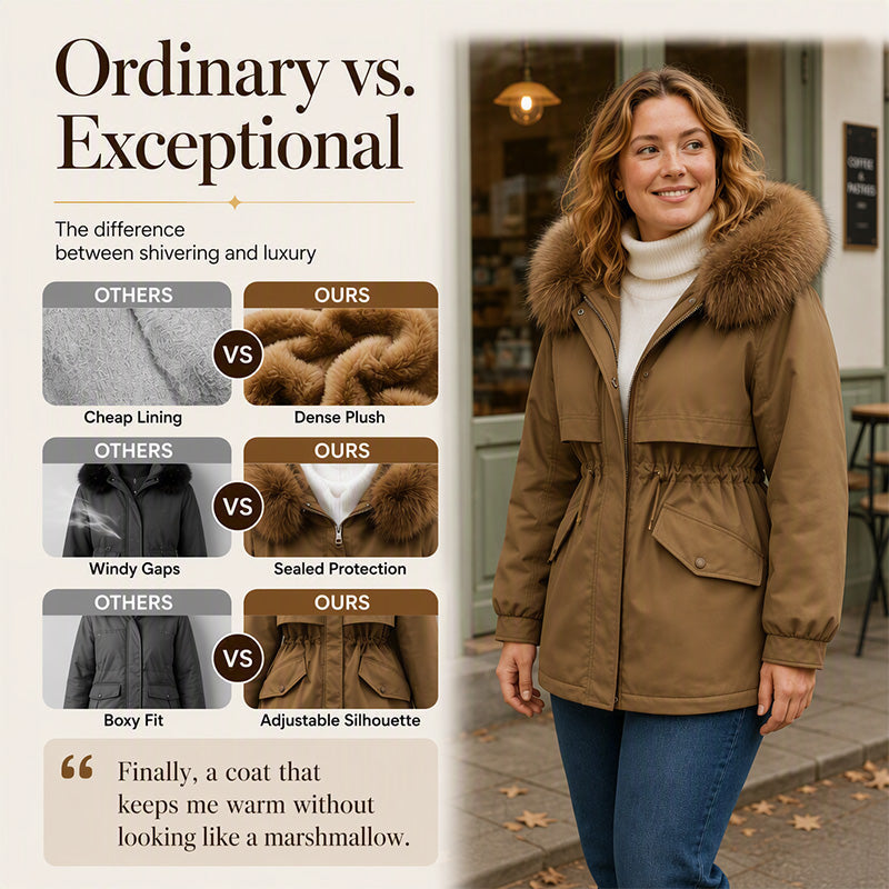 ⚡Free Shipping🔥Women's Mid-Length Plush-Lined Parka Jacket