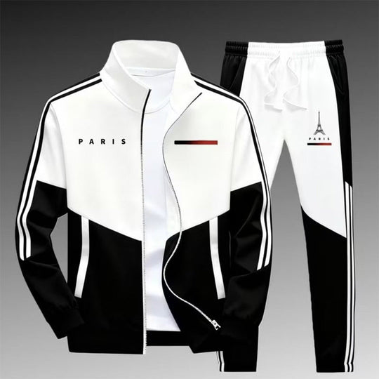 Men's Colorblock Zip-Up Jacket & Drawstring Pants Set