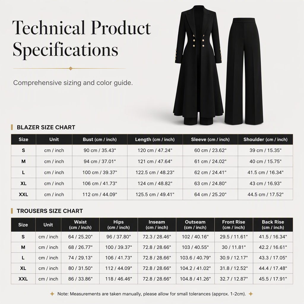 ⏰  💖Black Friday Mega Deal – 50% off!💖✨Women's Elegant Autumn 2 Piece Outfit Set with Retro Long Sleeve Coat and Simple Trousers