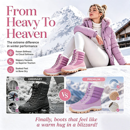 Women's Waterproof Plush-Lined Mid-Calf Snow Boots