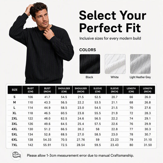 Men's Cable Knit Crewneck Sweatshirt