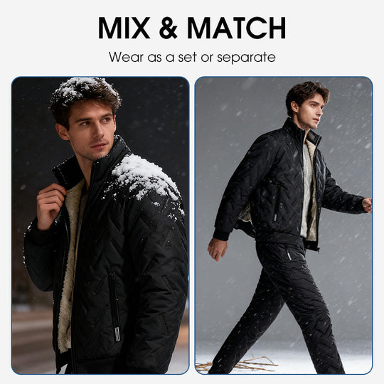 Men's Stylish Warm Jacket & Pants Two-Piece Set
