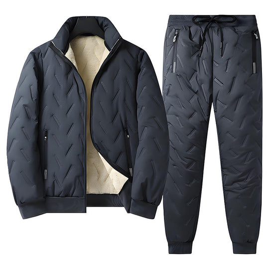 Men's Stylish Warm Jacket & Pants Two-Piece Set