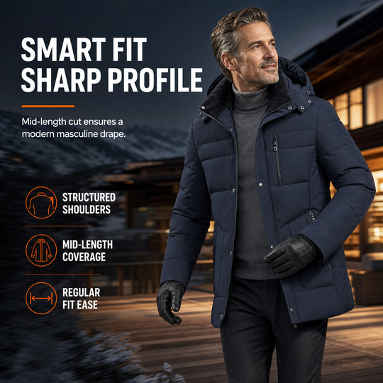 🖤Black Friday Sale:50% OFF🖤 ❄️ Men's Mid-Length Winter Padded Thickened Business Casual Cotton Coat for Middle-Aged Men