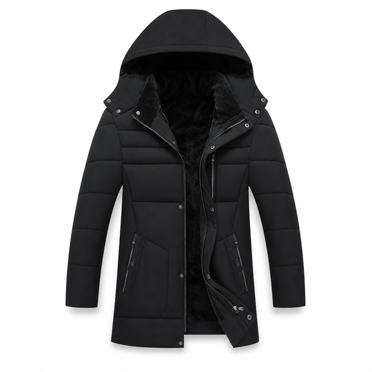 🖤Black Friday Sale:50% OFF🖤 ❄️ Men's Mid-Length Winter Padded Thickened Business Casual Cotton Coat for Middle-Aged Men