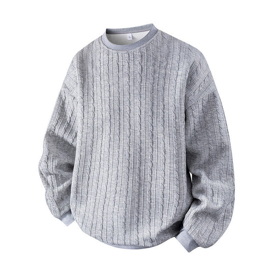 ⏰ Seasonal changeover sale: 50% off – quality at half the price! ✨Men's Cable Knit Crewneck Sweatshirt