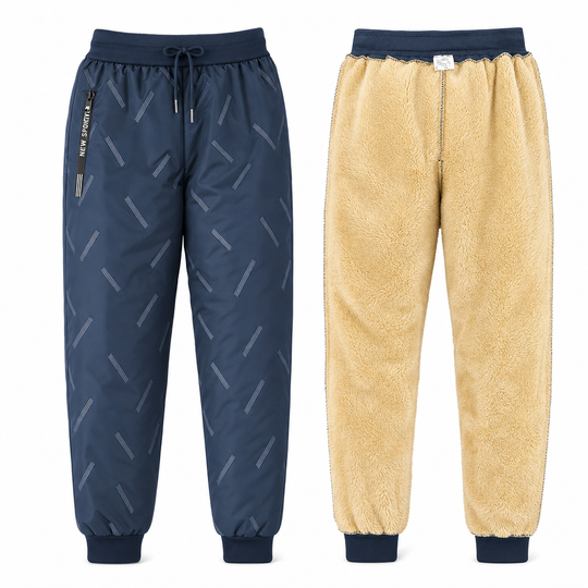 Unisex Loose Fit Sherpa Fleece Lined Joggers Warm Winter Casual Pants with Zipper Pockets