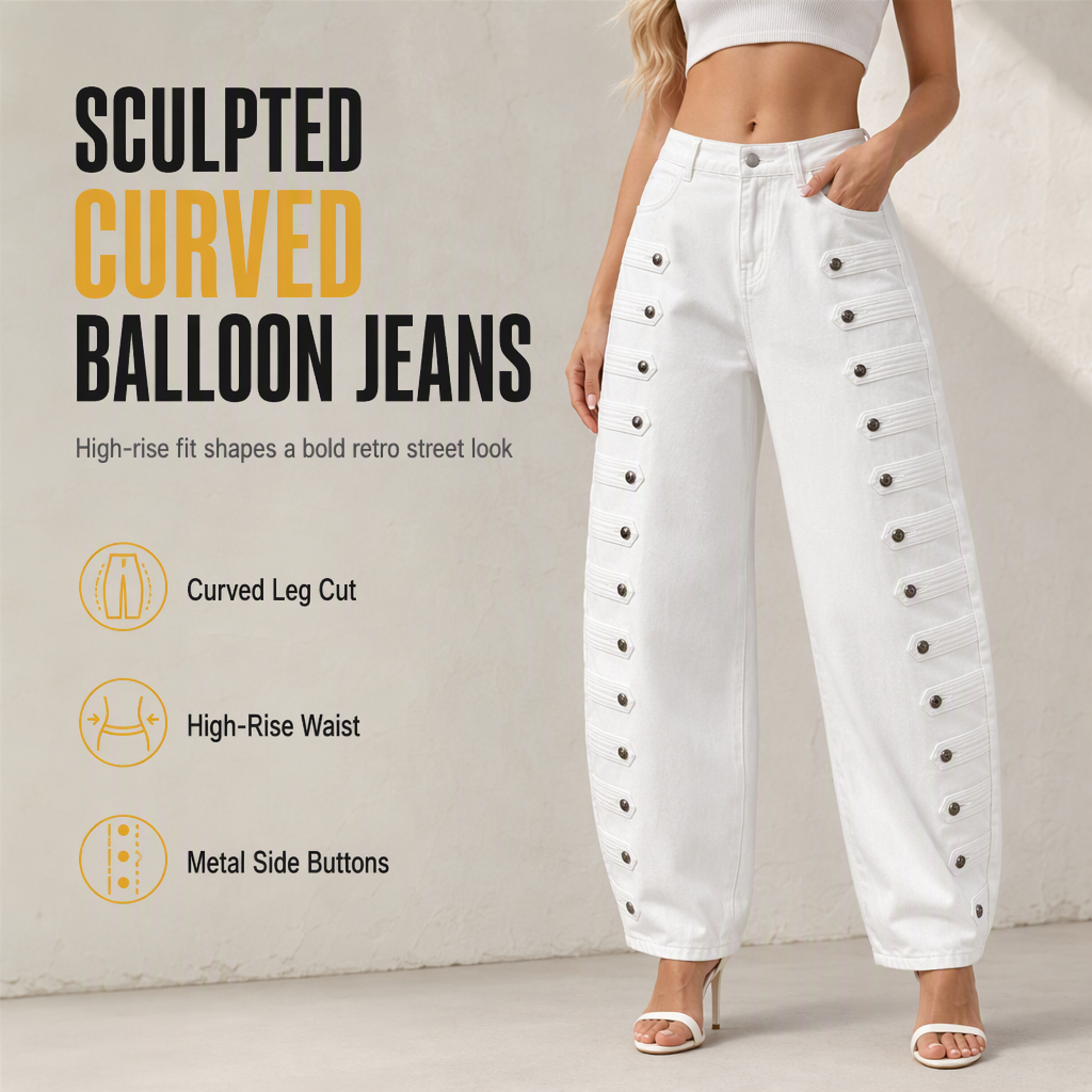 👖 Women's Retro High Waisted Curved Leg Jeans ✨ – 50% OFF | 30-Day Money-Back Guarantee