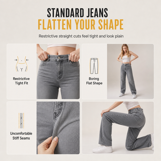 👖 Women's Retro High Waisted Curved Leg Jeans ✨ – 50% OFF | 30-Day Money-Back Guarantee