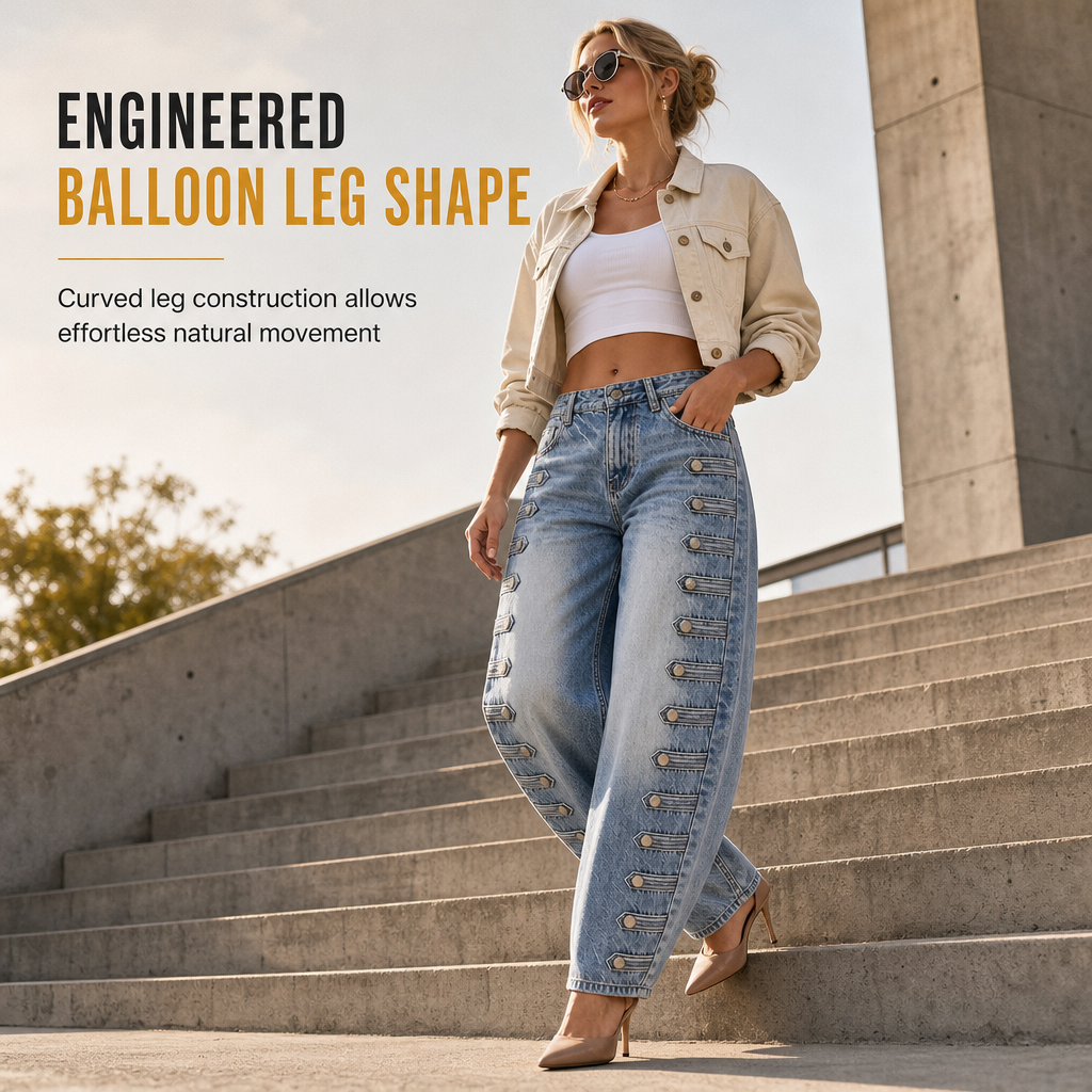 👖 Women's Retro High Waisted Curved Leg Jeans ✨ – 50% OFF | 30-Day Money-Back Guarantee