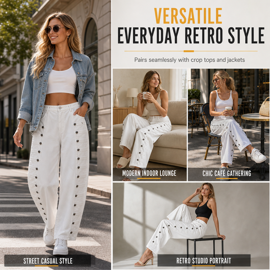 👖 Women's Retro High Waisted Curved Leg Jeans ✨ – 50% OFF | 30-Day Money-Back Guarantee