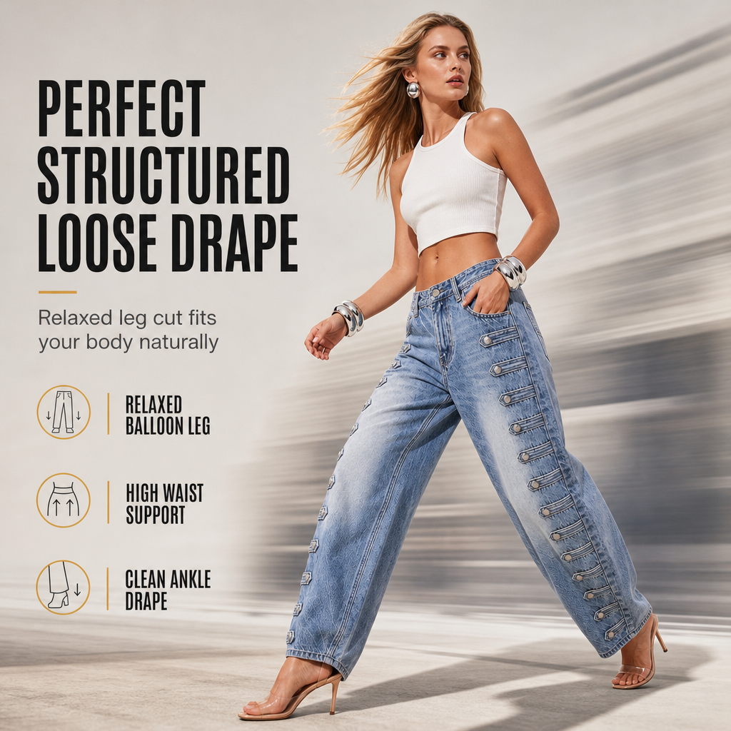 👖 Women's Retro High Waisted Curved Leg Jeans ✨ – 50% OFF | 30-Day Money-Back Guarantee
