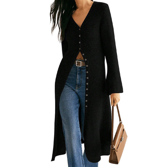Women's Knit Long Open Front Cardigan