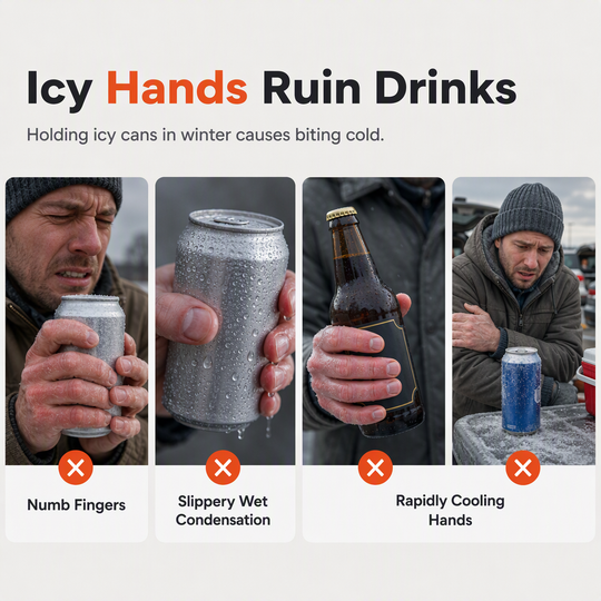 Knit Beer Mitt Drinking Glove for Holding Beer Bottles and Cans