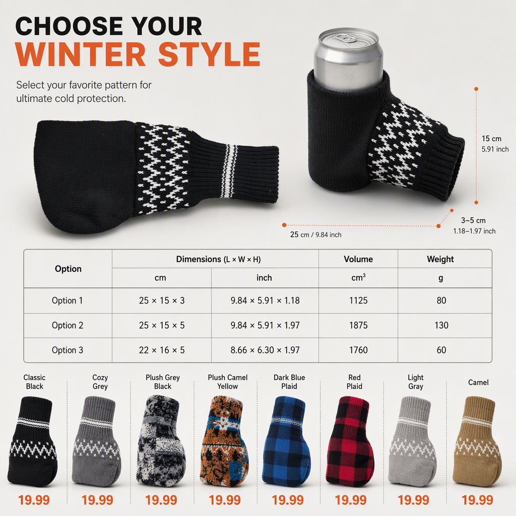 Knit Beer Mitt Drinking Glove for Holding Beer Bottles and Cans