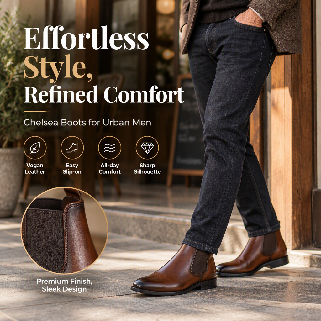 Men's PU Leather Chelsea Boots