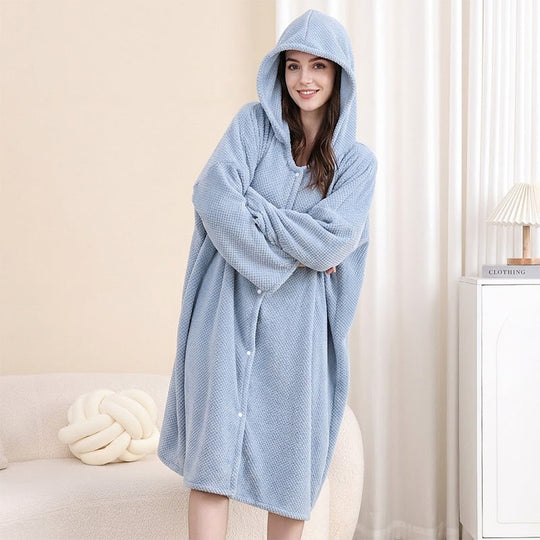 💖Black Friday Mega Deal – 50% off!💖 🌺Women's Wearable Hooded Bathrobe Towel