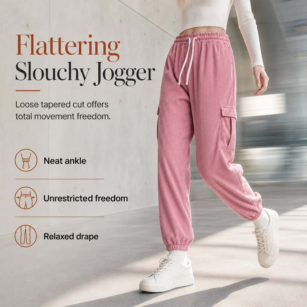 🍂 Retro Ribbed Texture, Relaxed Easy Movement | Women's Casual Corduroy Jogger Pants