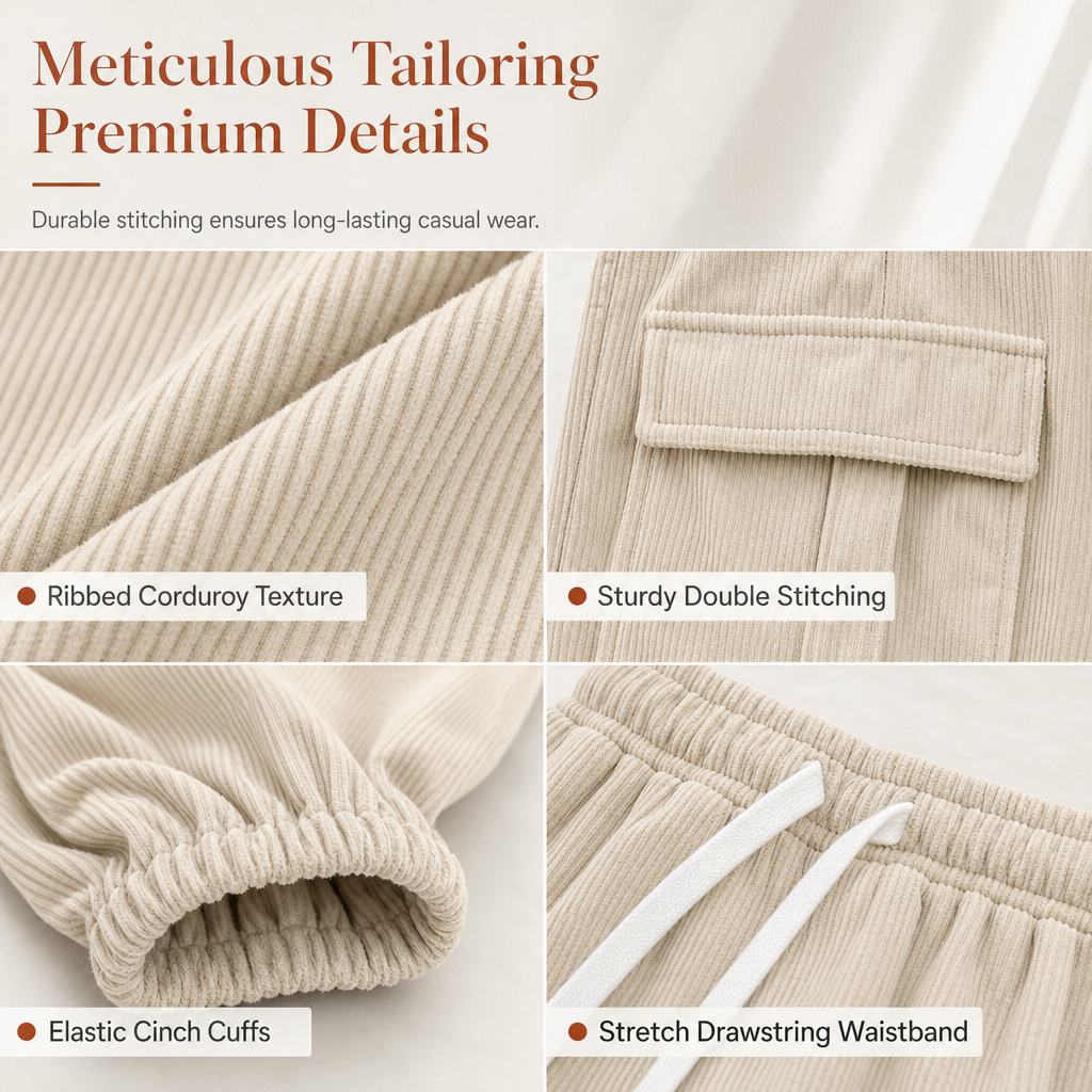 🍂 Retro Ribbed Texture, Relaxed Easy Movement | Women's Casual Corduroy Jogger Pants