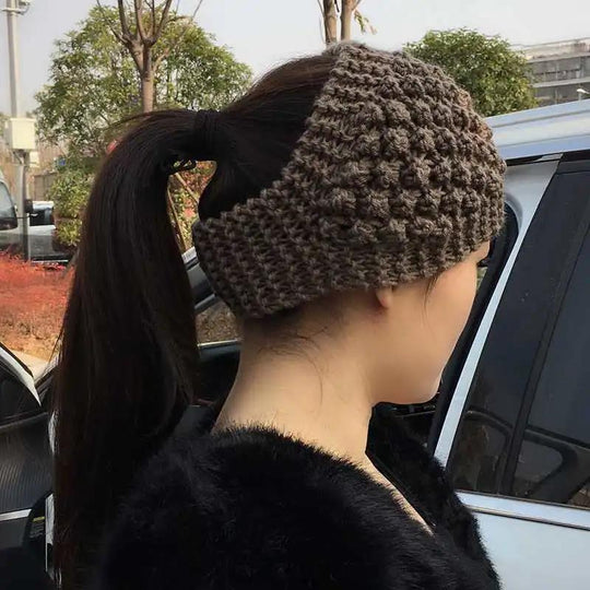 Women Winter Warm Knitted Ear Warmer Headband Wide Floral Hair Accessory（Buy 1 get 1 free）