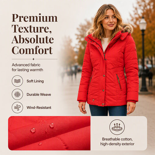 🧥 Women's Slim-Fit Hooded Padded Jacket ✨ – 50% OFF | Free Shipping 🚚 | 30-Day Money-Back Guarantee