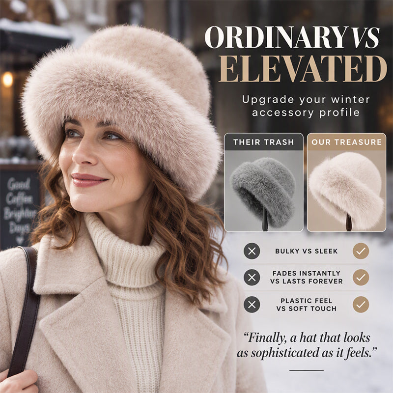 🎩 Plush Softness, Cozy Head Coverage | Women's Elegant Faux Fur Warm Hat