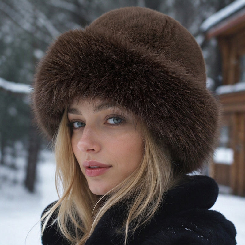 🎩 Plush Softness, Cozy Head Coverage | Women's Elegant Faux Fur Warm Hat