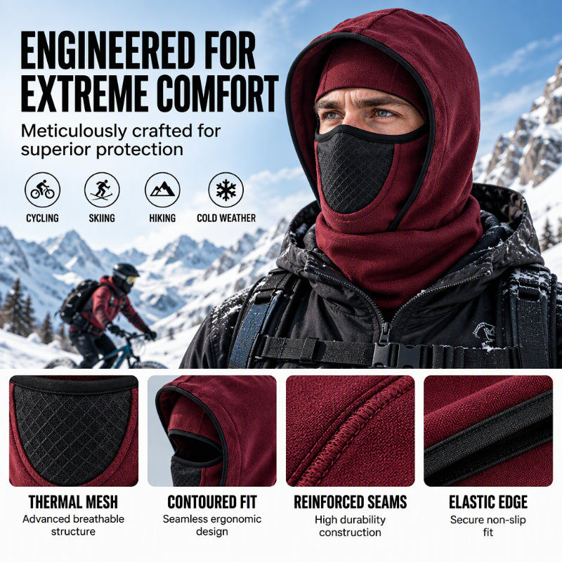 ❄️ Wind-Blocking Warmth, Full Face & Neck Coverage | Windproof Thermal Balaclava Face Mask
