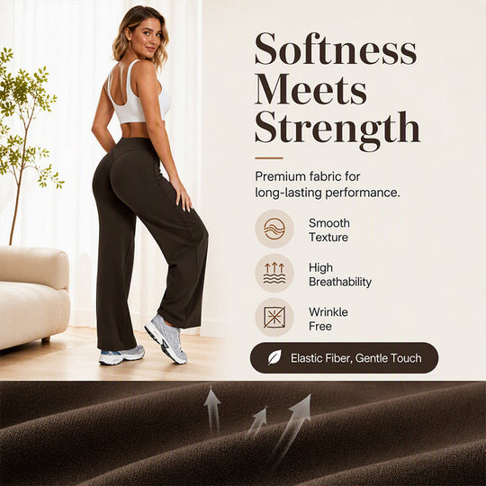 ❤️‍🔥Women's High-Waisted Wide-Leg Yoga Pants — High Elasticity & Wrinkle Resistant 👖