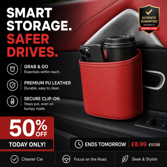 🥳2026 HOT SALE🥳💞50K+ SOLD!🚗🧺 30% OFF! Leather Car Door Cup Holder – Wide‑mouth opening, easy reach for drinks & phone. Clip‑on secure fit. PU leather, tough & stylish. 🛡️✨