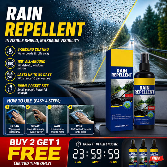 🏆 Last Day Special Price £9.99 ! 🔥Buy 2 Get 1 Free🎁Crystal Clear Windshield Rain Repellent Spray
