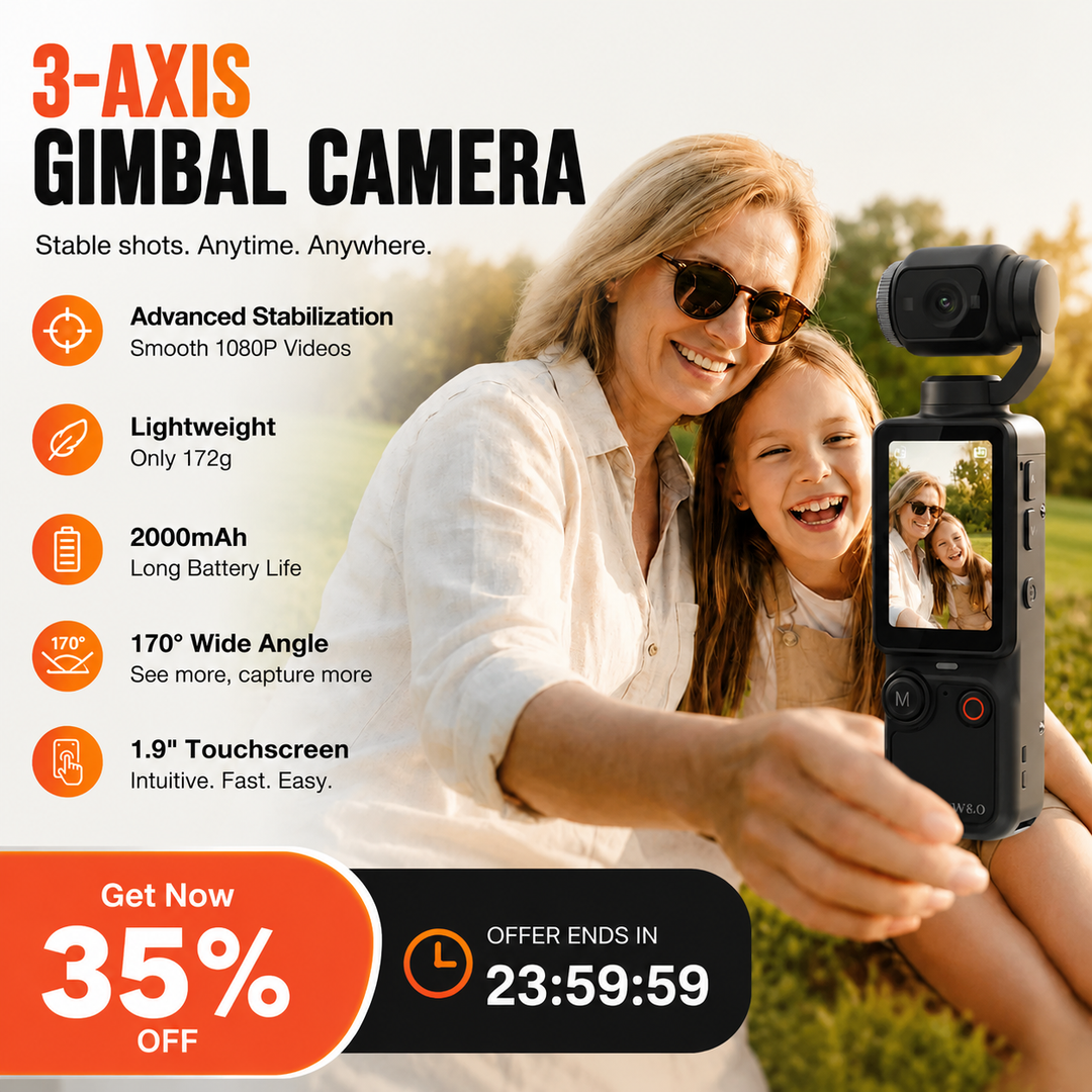 🥳2026 HOT SALE🥳💞50K+ SOLD!📸🖐️ 50% OFF! Pocket Camera with Flip Screen – 1080P, 170° wide‑angle, anti‑shake. Lightweight, 2000mAh. Your travel buddy! ✨🎥